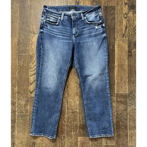Silver Jeans Womens Size W30xL23.5 Blue Suki Capri Stretch Mid Rise